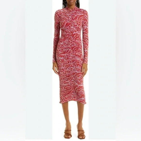 A.L.C. Ansel Ruched Long-Sleeve Body-Con Midi Dress - Picture 2 of 8